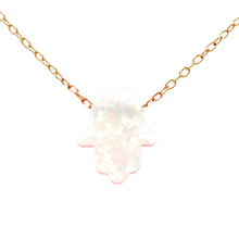 Cargar imagen en el visor de la galería, Collar Mano Hamsa ópalo
